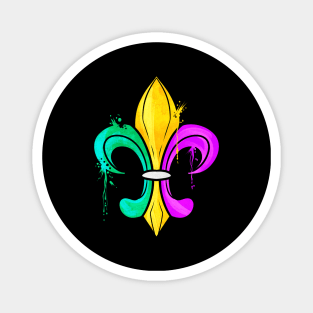 Green, Golden and Purple Fleur De Lis Magnet